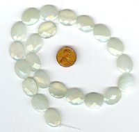 1 Flat Faceted 18x15mm Chinese Jade Ovals